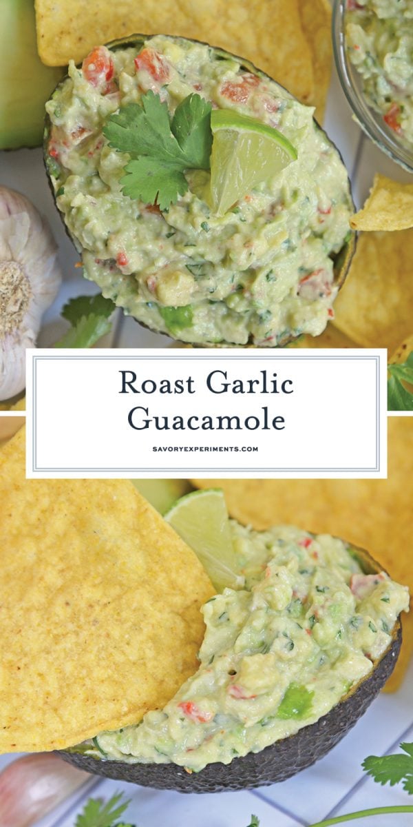 roast garlic guacamole for pinterest 