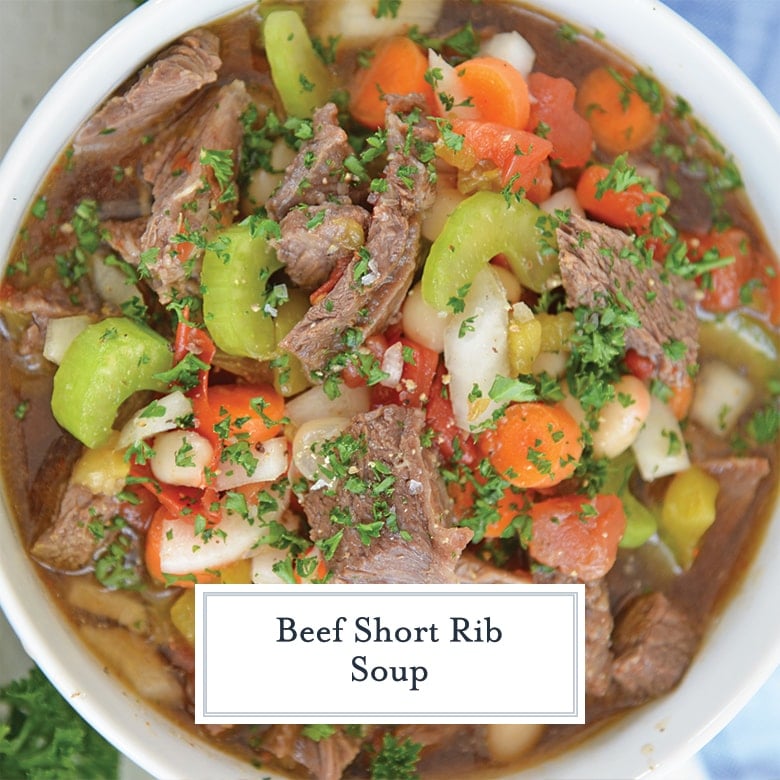 close up of short rib soup 