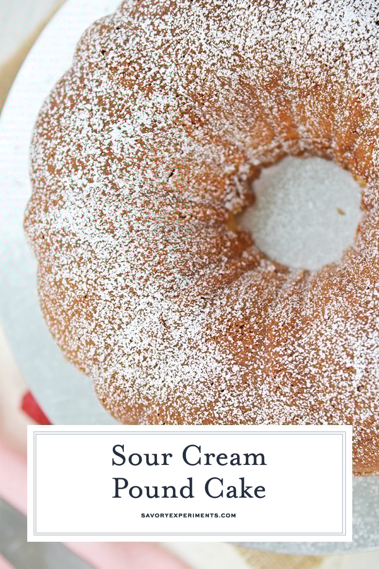 dusting sour cream pound cake 