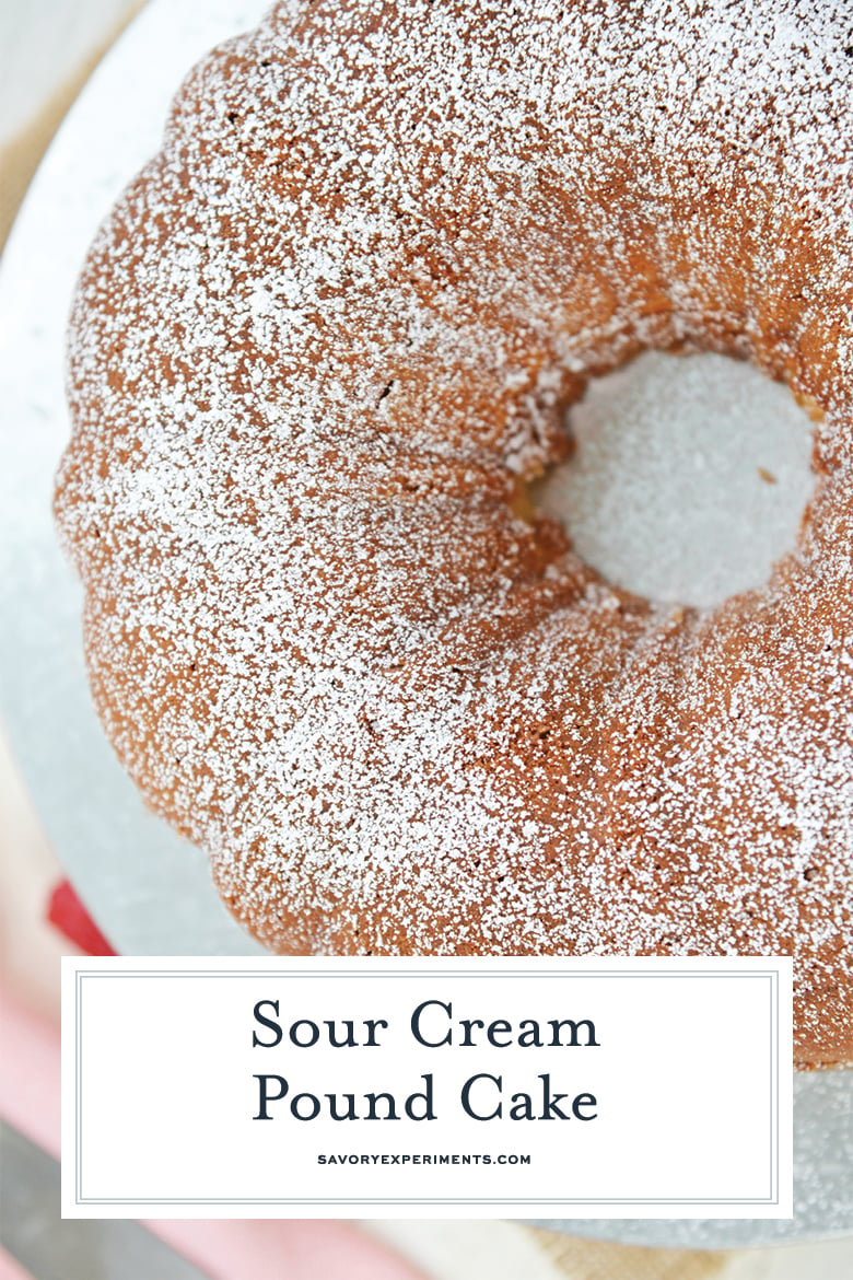 dusting sour cream pound cake 