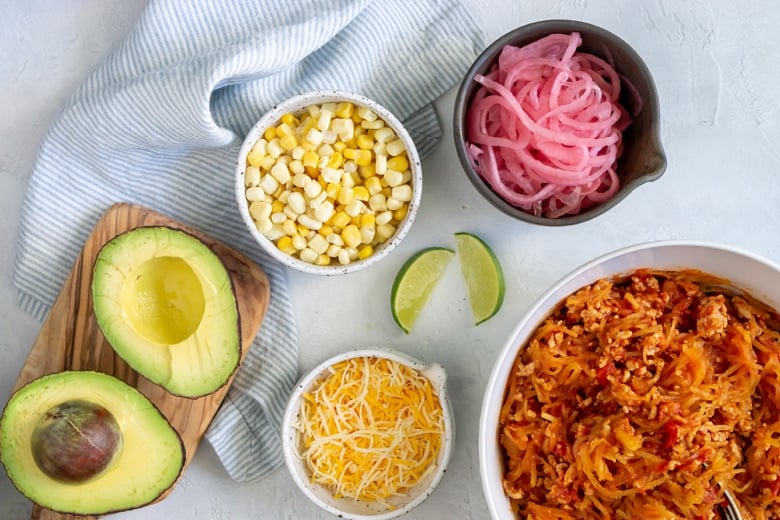 spaghetti squash taco boat ingredients 