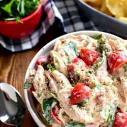 blt chicken salad in a bowl