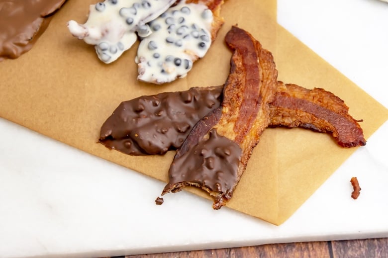 piece of chocolate covered bacon 