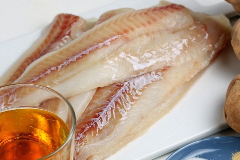 fresh pieces of cod filet