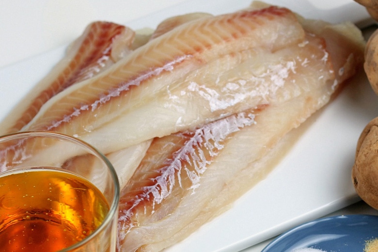 fresh pieces of cod filet 