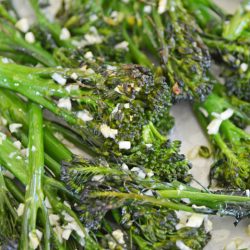 close up of cooked broccolini