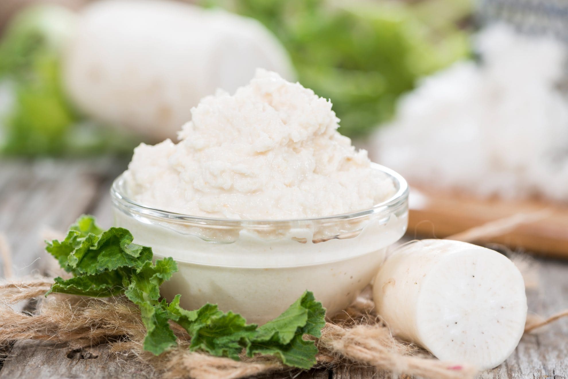 horseradish on a cutting board