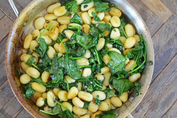 spinach with gnocchi