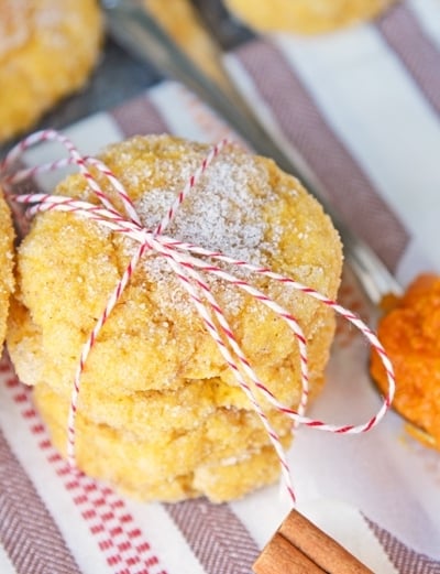 stack of pumpkin cookies