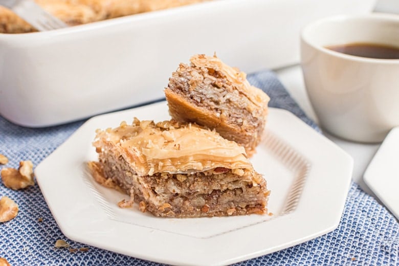 Greek dessert on a plate 