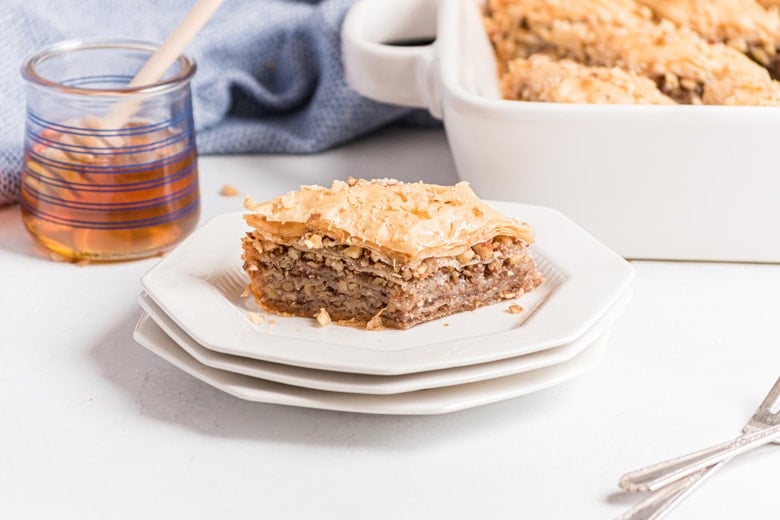 side shot of baklava 