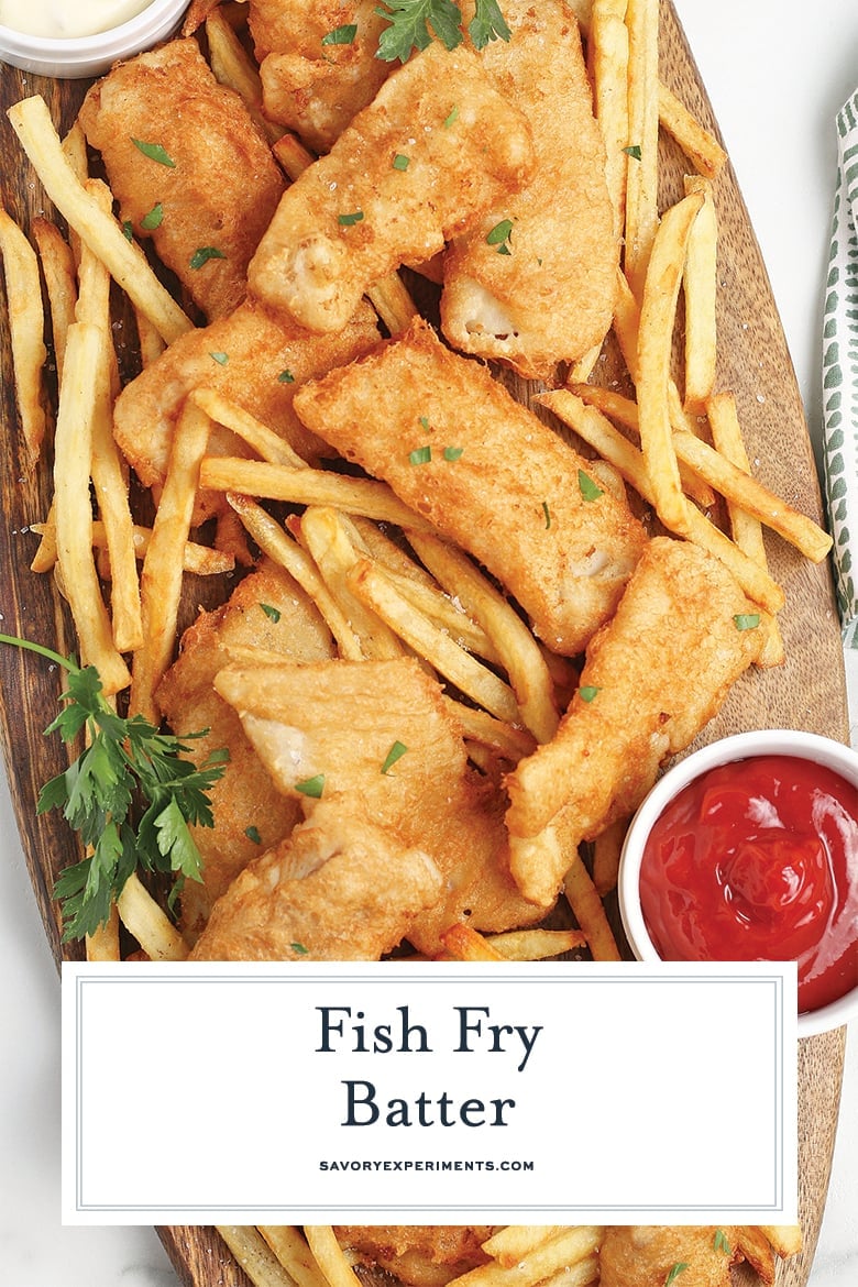 overhead of fish fry batter
