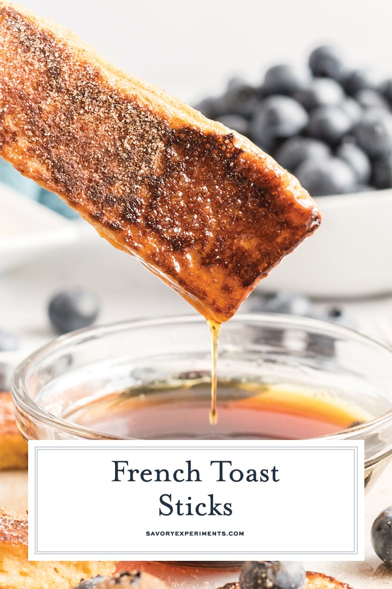 close up of french toast sticks 
