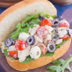 italian chicken salad on a bun