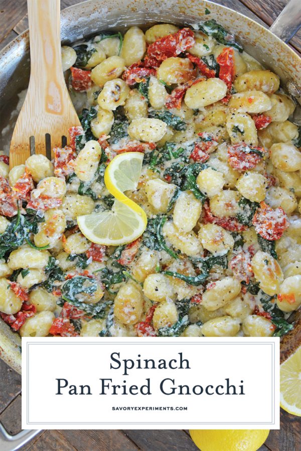 Pan Fried Gnocchi with Spinach and Sun Dried Tomatoes Recipe