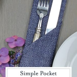 simple pocket napkin fold with text overlay for pinterest