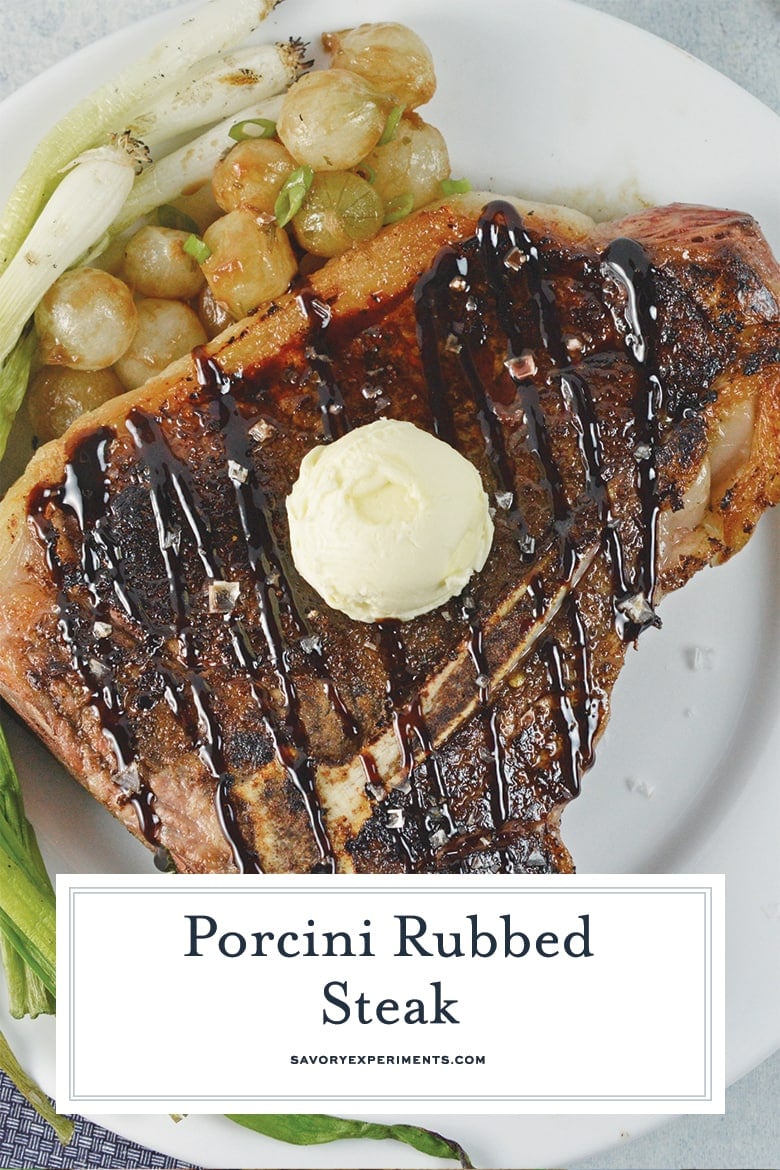 close up of dry rubbed steak with butter 