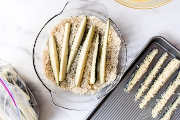breading zucchini fries