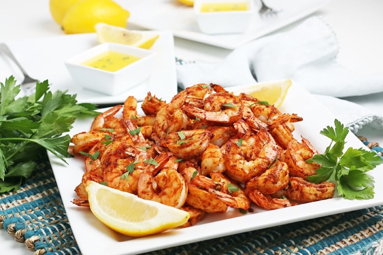 blackened shrimp with lemon and parsley 