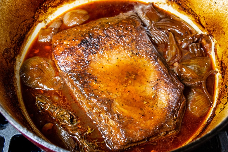 cooked braised brisket