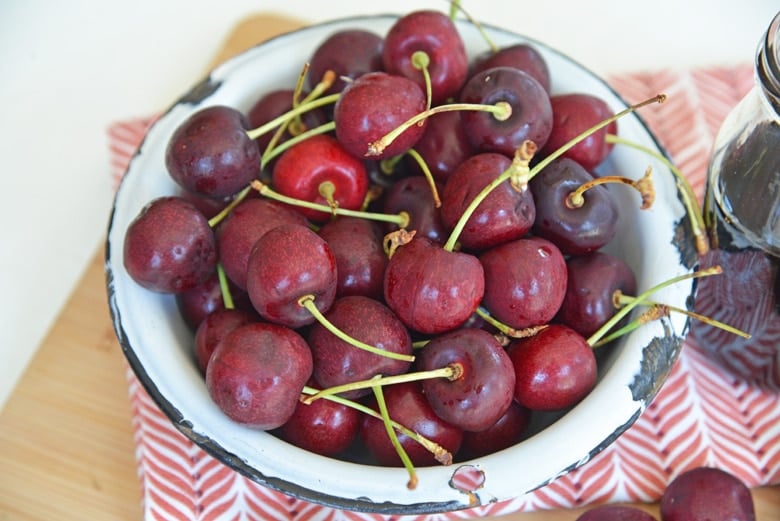 bowl of fresh cherries  