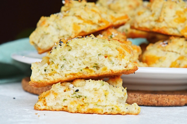 stack of cheese biscuits  