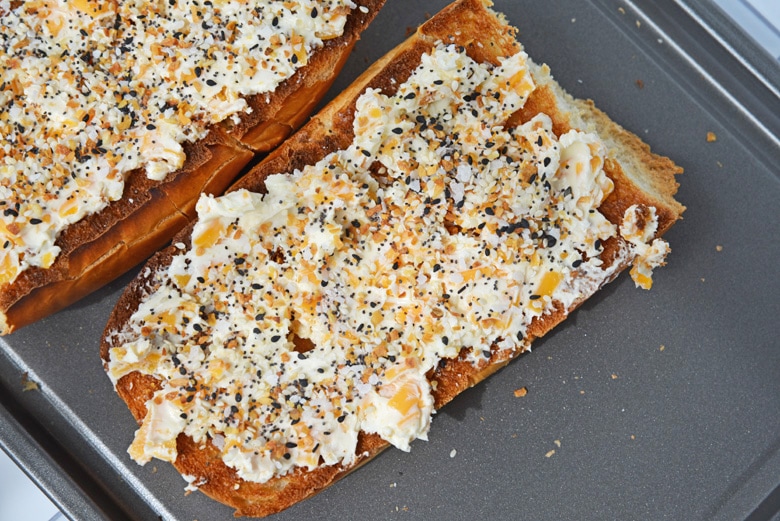 everything garlic bread before baking 