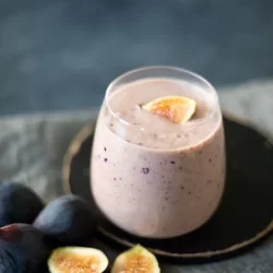 angled shot of fig smoothie