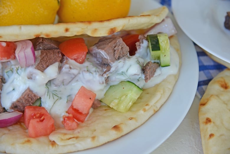 greek gyro on pita 