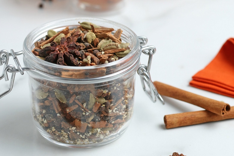 mulling spices in a jar 