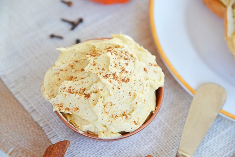 bowl of pumpkin cream cheese 