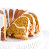 sliced pumpkin cream cheese pound cake