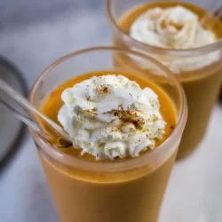 angled shot of pumpkin pie smoothie