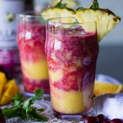 two tropical smoothie with pineapple