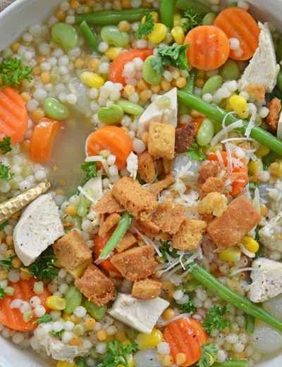 bowl of turkey noodle soup