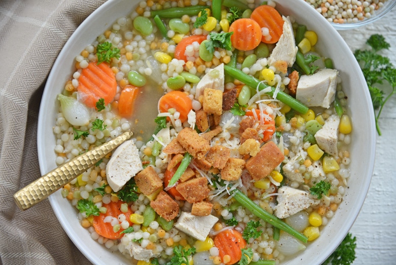 bowl of turkey noodle soup