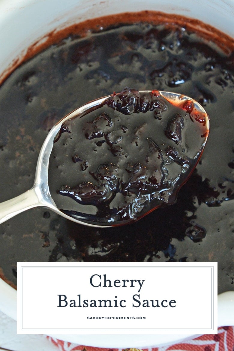 close up of cherry balsamic sauce  