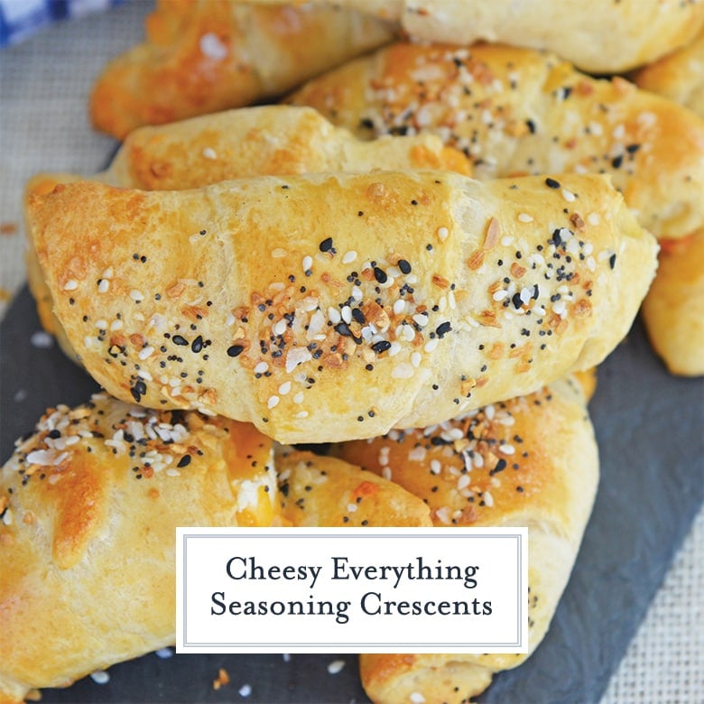 close up of everything crescent rolls