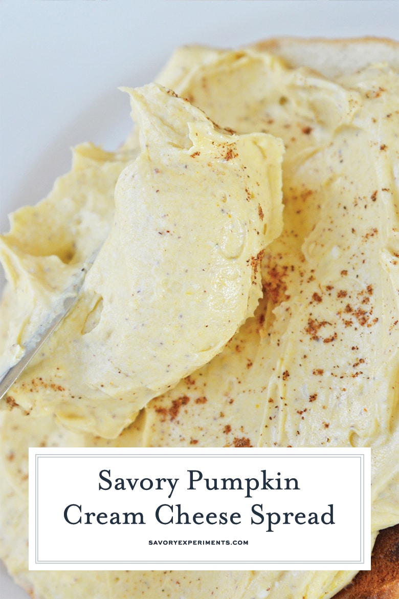 close up of pumpkin cream cheese for pinterest 