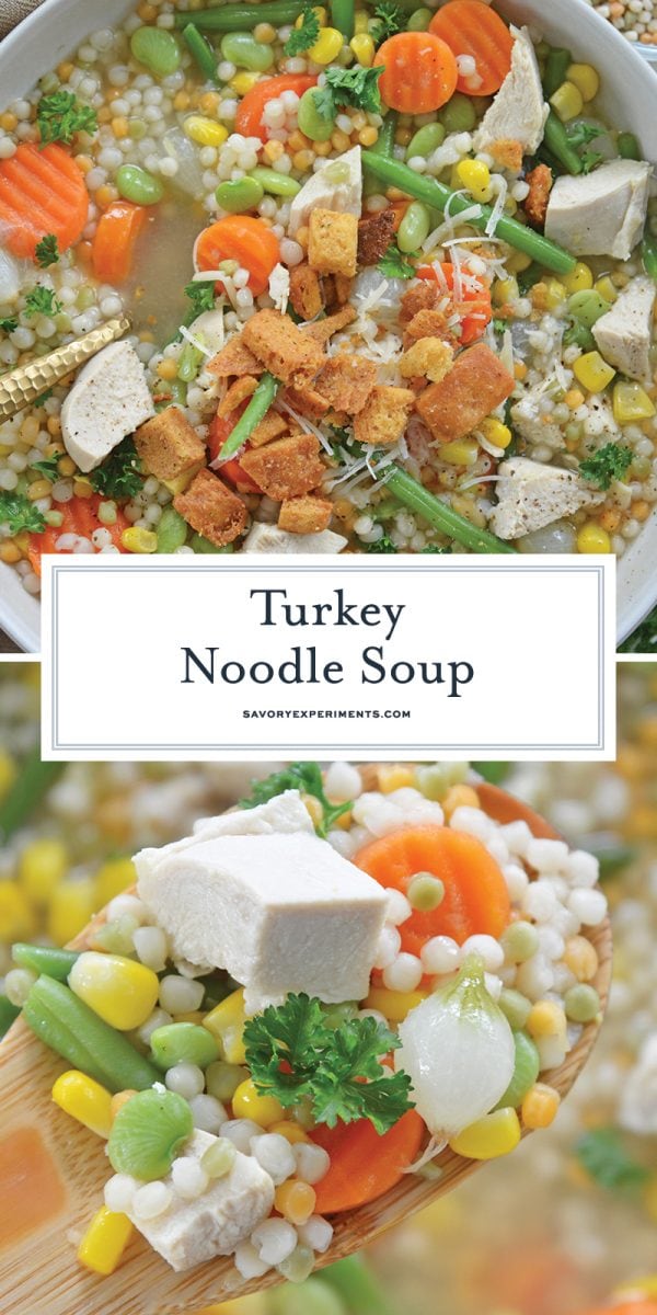 leftover turkey noodle soup for pinterest  