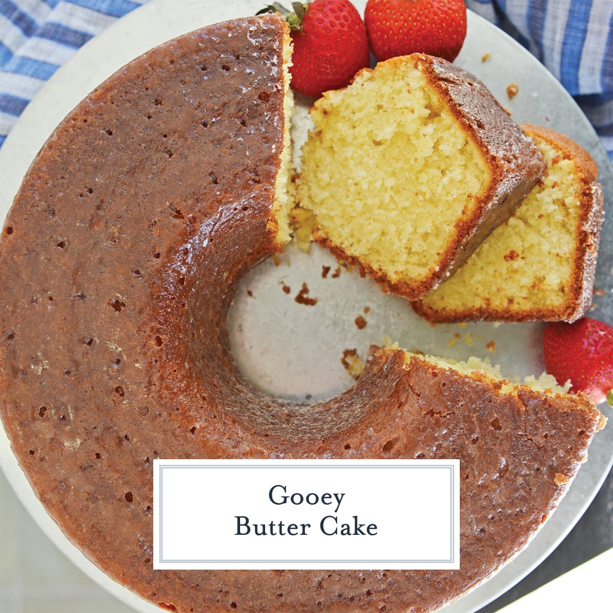overhead of sliced butter cake