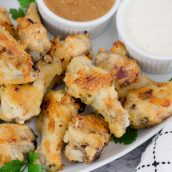 plate of garlic parmesan wings