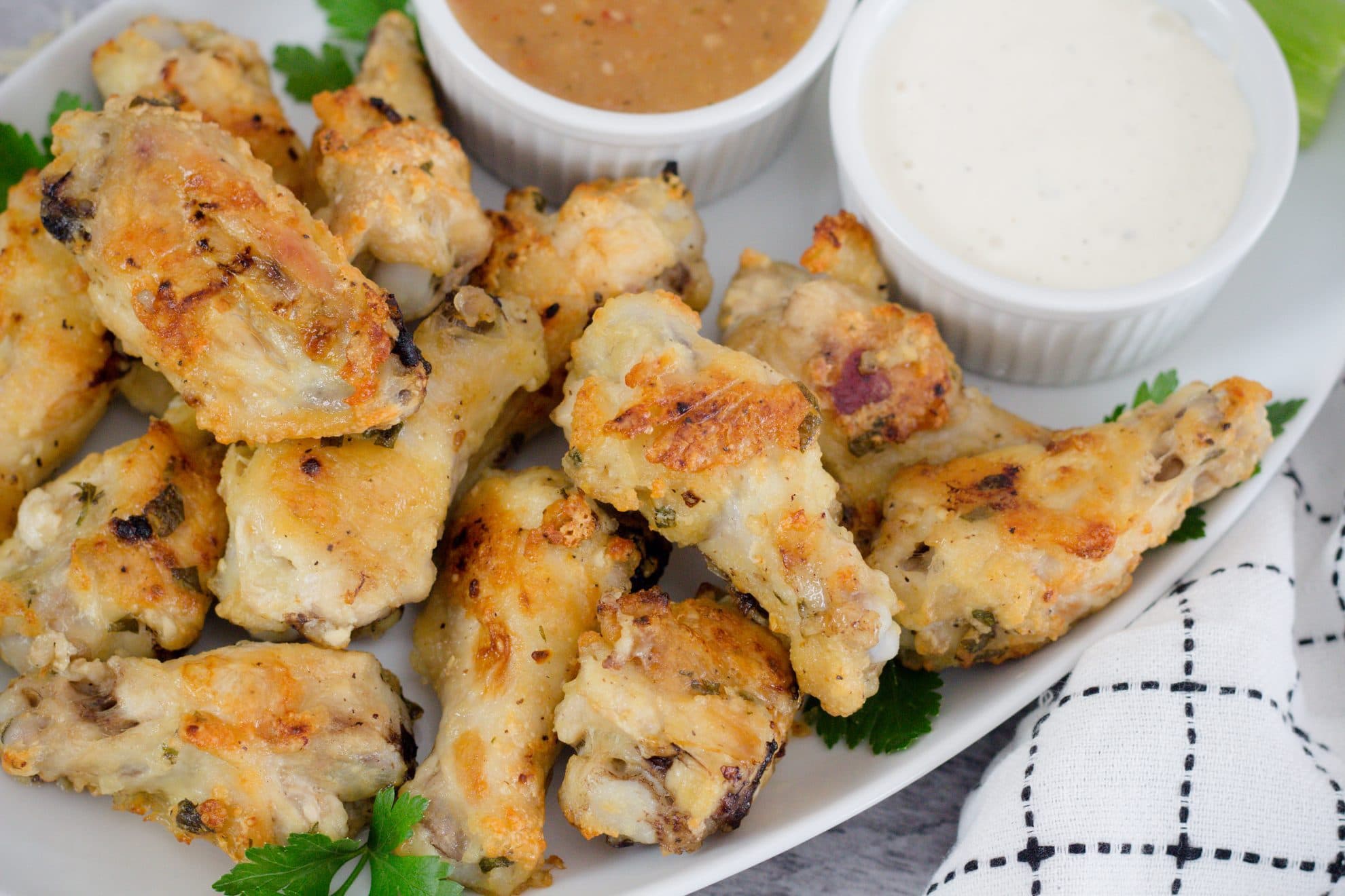 BEST Baked Garlic Parmesan Wings Recipe- EASY Baked Chicken Wings