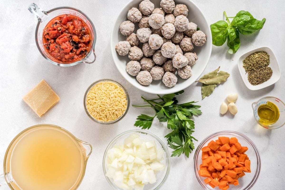 ingredients for meatball soup 