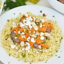 lamb meatballs with sauce