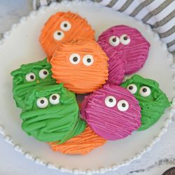 mummy cookies on a plate