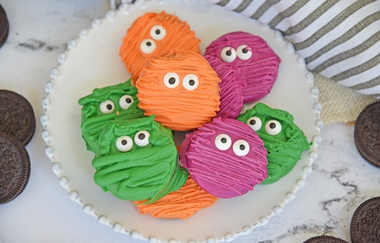 mummy cookies on a plate