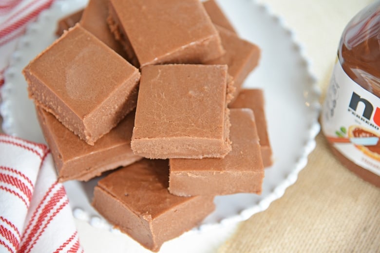 plate of nutella fudge