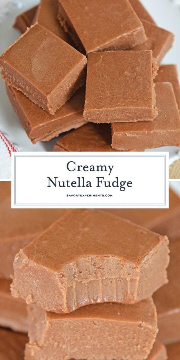 close up of nutella fudge for pinterest 