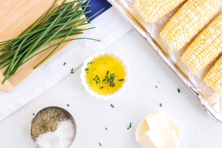 ingredients for oven roasted corn 